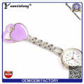 Reloj de enfermera del metal del cuarzo del precio de fábrica de Yxl-960 reloj dulce diseño del corazón con el reloj sonriente del uso del uso médico de la cara